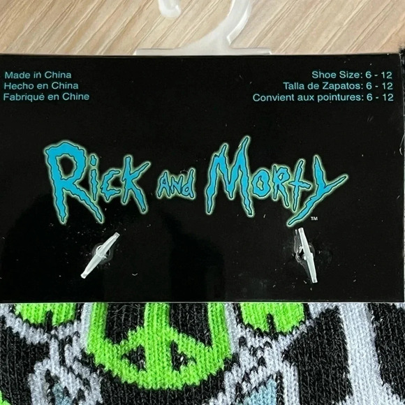 Cartoon Network‎ Rick And Morty Socks Adult Swim NWT Two Pairs Fit Sizes 6 To 12 - Picture 5 of 7